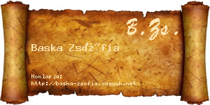 Baska Zsófia névjegykártya