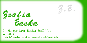 zsofia baska business card